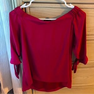Red petite XXS off the shoulder blouse